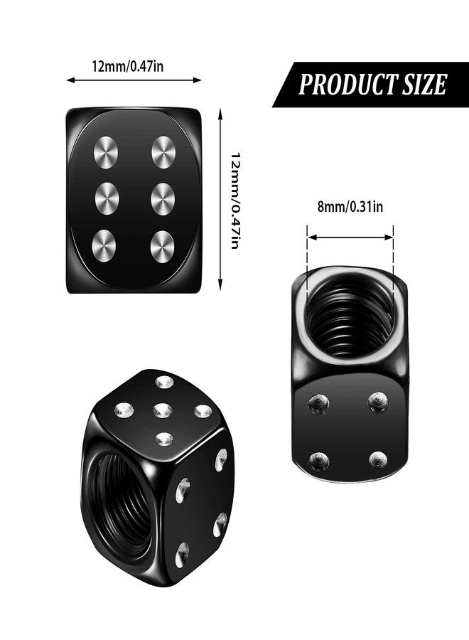 BBTO 12 Pieces Aluminum Dice Valve Stem Caps for Car, Bike, Bicycle, Motorcycle - Multicolored Tire Air Valve Covers, 0.47 Inch - Image 2